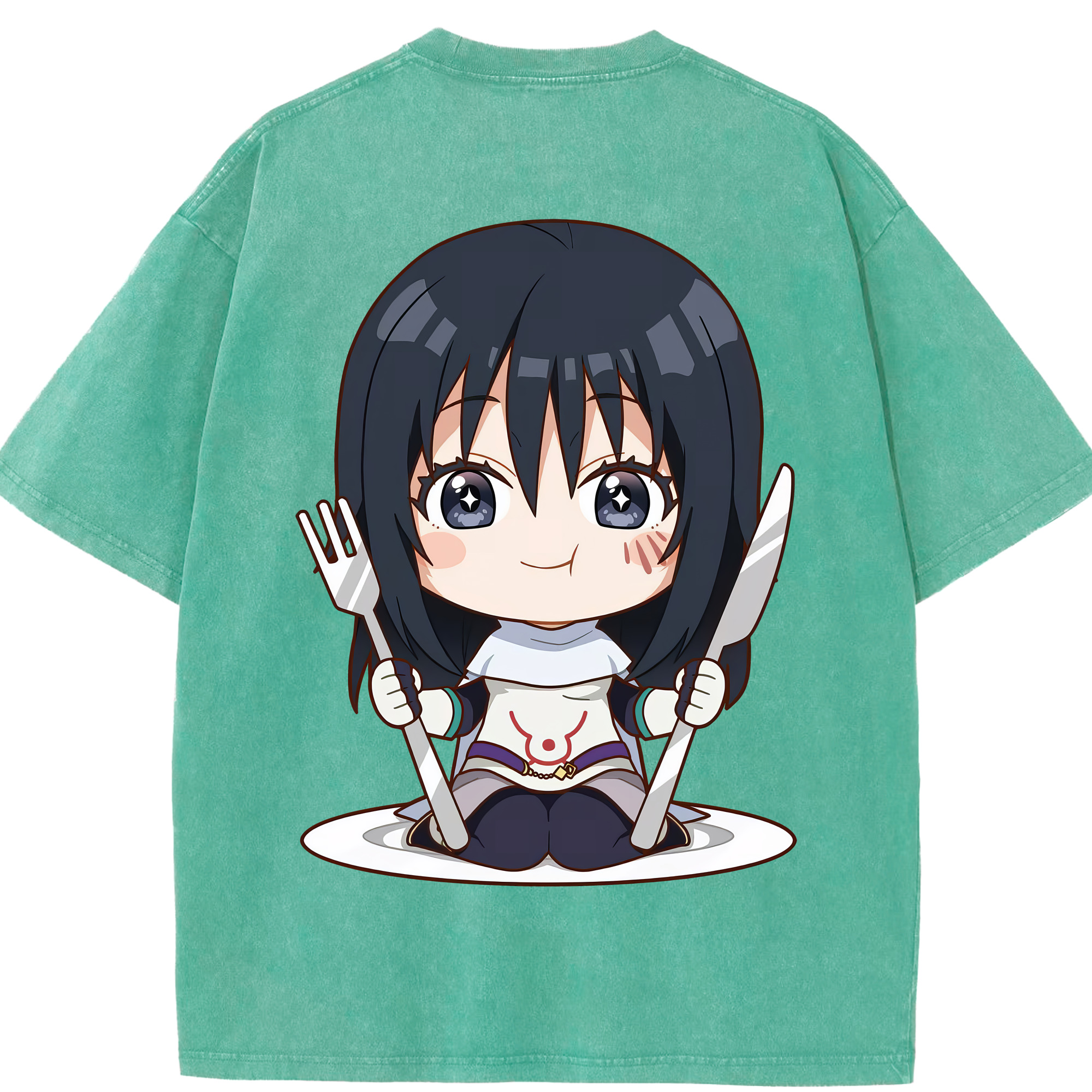 （画像用） 転スラ Regarding Reincarnated to Slime 綿100% ヴィンテージ風 半袖Tシャツ（背面プリント）
